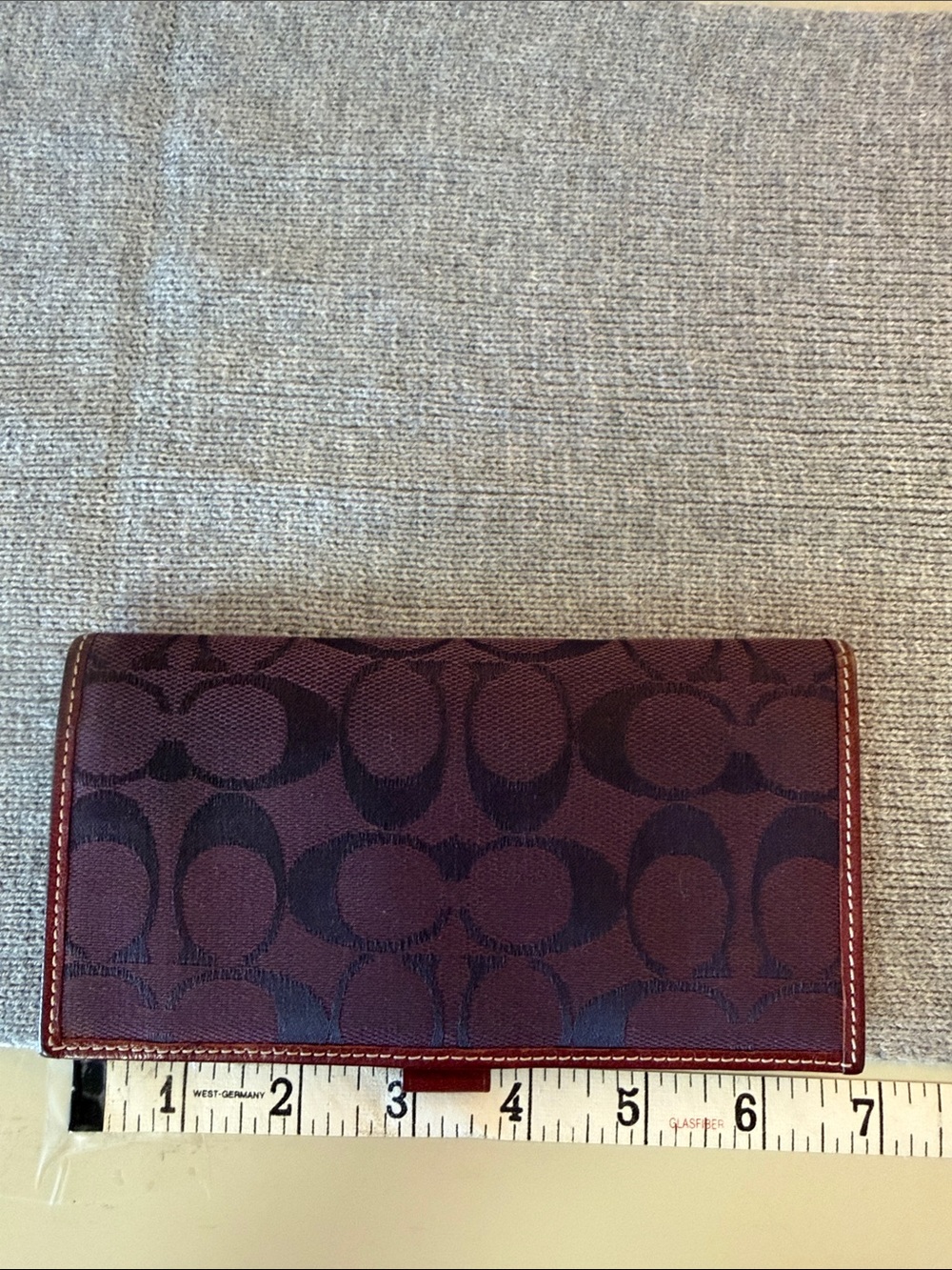 Coach Plum Signature Continental Wallet with Dark Accent